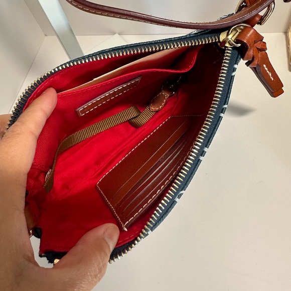 Dooney & Bourke Signature Coated Canvas Small Crossbody Bag, Blue, EUC - Picture 9 of 9